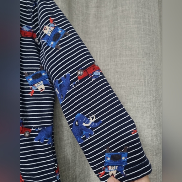 Girls Navy White Red Striped zip sweatshirt. 8 years. Joules - Picture 3 of 7